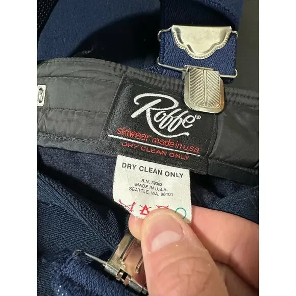 Vintage Roffe Skiwear Softshell Ski Pants Padded Navy Blue Size 32 Waist - Picture 3 of 13